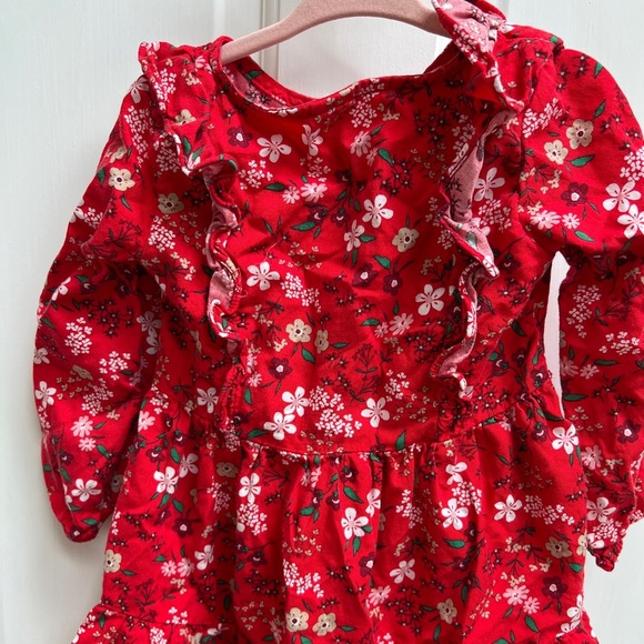 Carter’s 24M Red Floral Longsleeve Flowy Dress - Picture 1 of 5